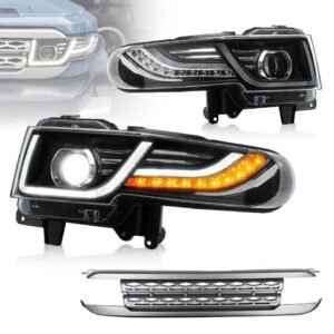 DRL LED Projector Headlights W/ Silver Grille for 07-15 Toyota Fj Cruiser